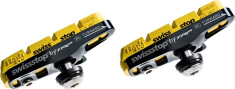 x2 SwissStop Full FlashPro Yellow King Brake Pads For Carbon Rims For Shimano / Sram Brakes