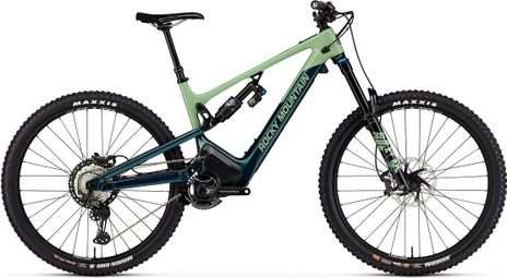 VTT Électrique Tout-Suspendu Rocky Mountain Altitude Powerplay Carbon 70 Shimano XT 12V 720Wh 29'' Vert Bleu 2024