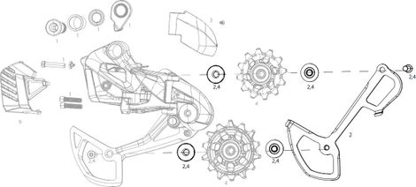 Sram sx/nx eagle and gx eagle axs rear derailleur inner cage