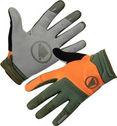 Endura Singletrack Long Handschoenen Groen / Oranje