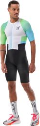 Compressport Stream triatlonpak wit/blauw/groen voor heren