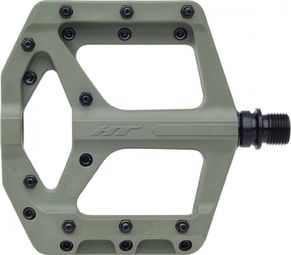 Coppia di pedali piatti HT Components Supreme-C PA32A verde oliva