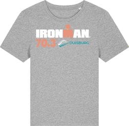 Camiseta gris de manga corta Ironman 70.3 Duisburgo para mujer