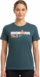 Dames Ironman 70.3 Duisburg Turquoise Blauw Korte Mouw T-Shirt