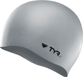 TYR Silicon Cap No Wrinkle Silver Swim Cap