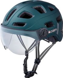 Casco Urbano Cairn Quartz Visera Transparente Led Usb Azul