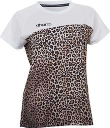 Maillot de manga corta Dharco Leopard para mujer Blanco/Marrón