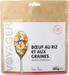 Gefriergetrocknete Mahlzeit Voyager Rindfleisch mit Reis und Körnern 185g