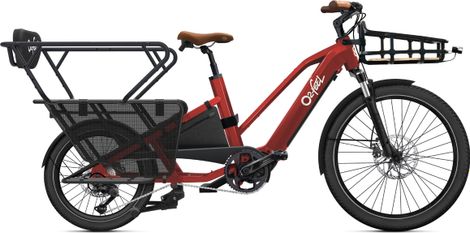 Vélo Cargo Longtail Électrique O2 Feel Equo Cargo 4.3 Shimano Cues 9V 835 Wh 20/26'' Rouge Pack Family