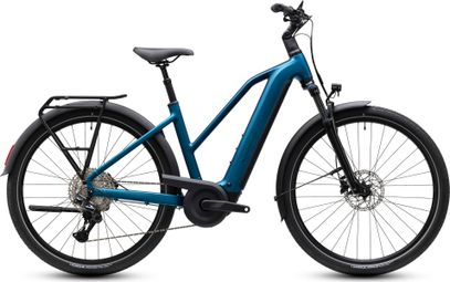 Bicicleta eléctrica Cube Touring Hybrid Pro 800 Trapeze con Shimano Deore XT, 12 V, 800 Wh, Bosch 90 Nm, 700 mm, azul Electric 2027