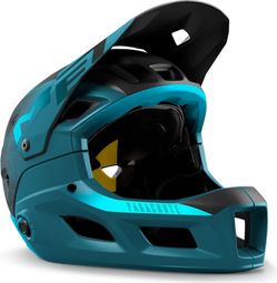 Prodotto rinnovato - Met Parachute MCR Mips casco integrale con mentoniera rimovibile Petrol Blue Mat Brillant 2022