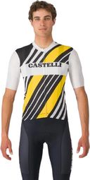 Maglia a maniche corte Heritage Castelli Uomo Nero Bianco Giallo