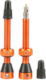 TUBOLIGHT paire de valves tubeless 50mm Orange