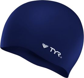TYR Silicon Cap No Wrinkle Swim Cap, Navy Blue
