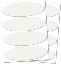 B REFLECTIVE Eco OVAL  (Lot de 2) Kit 4 autocollants réfléchissants  8 5 x 2 7 cm  blanc