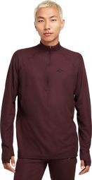 Haut 1/2 zip Nike Trail Rouge Homme