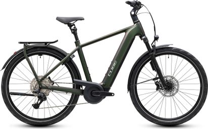 Bicicleta eléctrica Cube Kathmandu Hybrid EXC 800, Shimano Deore XT, 12 V, 800 Wh, Bosch 120 Nm, 700 mm, verde/bronce, Stellar 2027