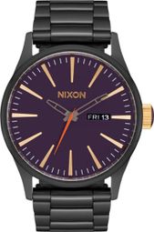 Nixon Sentry Gunmetal/Blackberry/Gold Watch