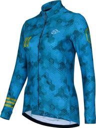 Maillot de cyclisme ouatiné manches longues pour femmes bleu 8andCounting