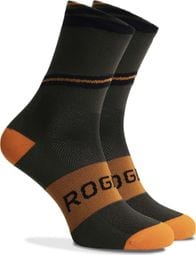 Chaussettes Velo Rogelli Buzz - Homme - Vert militaire/Orange