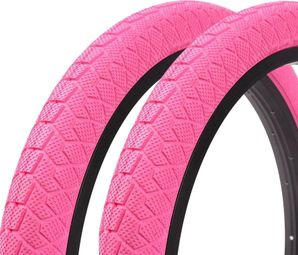 2x pneus BMX KENDA 20 pouces x 1 95 pouces rose