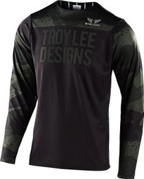 Maillot manches longues Troy Lee Designs Skyline Camo vert noir