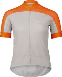 Women's Short Sleeve Jersey Poc Essential Road Logo Grey/Orange