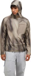Peak Performance Freelight AOP Polartec Alpha fleece met capuchon, beige/grijs, heren