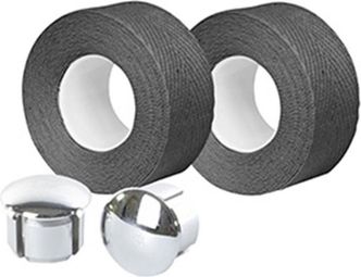Ruban de guidon Velox tressostar 90 coton gris fonce 20mm x 2 80m (vendu au blister de 2)