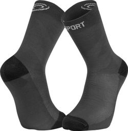 Chaussettes trekking Bv Sport Double GR Haute Merinos Gris / Noir