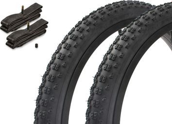 Set de pneus BMX KENDA 20 pouces x 2 125 pouces + chambre à air AV