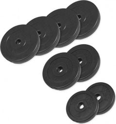 Disques plastiques de 1 25 KG à 15 KG au choix ou lots de 30 KG - Poids : 27 5 KG  ( 4 x 5 KG  2 x 2 5 KG  2 x 1 25 KG)