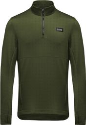 Gore Wear Thermal 1/4 Zip Khaki Langarmtrikot