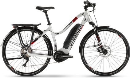 Haibike SDuro Trekking 2.0 Women Hybrid Touring Bike Shimano Deore 10S 500 Wh 700 mm Grey Red 2020 Alltricks