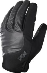 Guantes de ciclismo cromados de peso medio negro