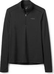 Maglietta tecnica Rab Force con mezza zip, nera, da donna