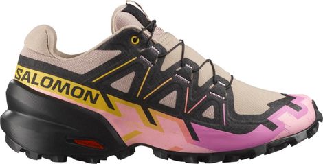 Chaussures Trail Salomon Speedcross 6 Gris/Rose/Jaune Femme