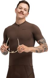 Maillot cyclisme gravel demi-zip homme GM5 Terraquest Brown Marron