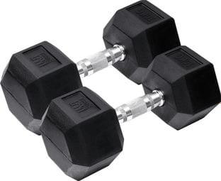 Orange Gym Haltères hexagonales 2x10 kg Noir