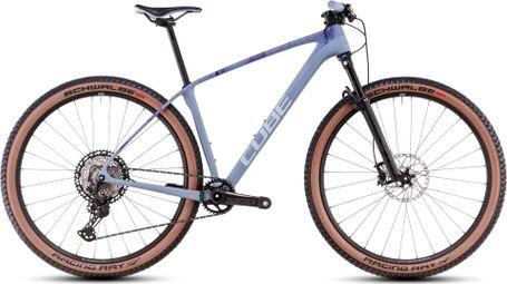 VTT Semi-Rigide Cube Reaction C:62 Race Shimano Deore XT 12V 29'' Bleu Pigeon Art 2025