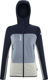 Millet Fusion Grid Hoodie Fleecejacke Blau/Grau Damen