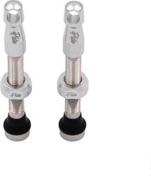 Pair of Pride Racing Tubeless Valves 44mm Silver