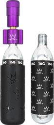 Inflador de CO2 Peaty's Holeshot Violeta para carretera/grava + 2 cartuchos de CO2 (16 g)