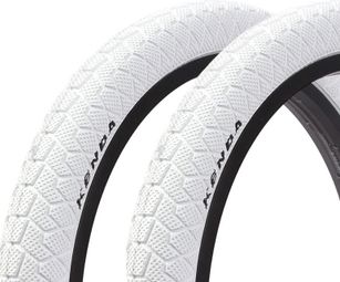 Set de pneus BMX KENDA 20 pouces x 1 95 pouces blanc KHE
