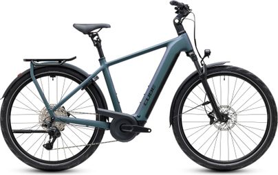 Bicicleta eléctrica Cube Kathmandu Hybrid Pro 800, Shimano Deore XT, 12 V, 800 Wh, Bosch 120 Nm, 700 mm, gris esmeralda, 2027