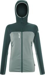 Millet Fusion Grid Hoodie Green Women's Fleec