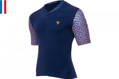 LeBram Korte Mouw Jersey Aspin Navy Blauw Slim Fit