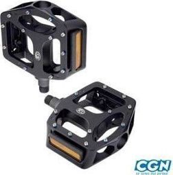pedale bmx plateforme alu ergots demontables noir d 9/16 (pr)