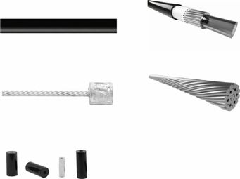 Kit de cable y funda Elvedes Micro Flex para transmisión de plato único Ø 3,0 mm / Ø 0,9 mm - 2400 mm / 2500 mm