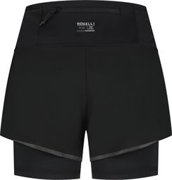 Short 2-en-1 De Running Rogelli Distance Noir Femme